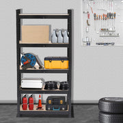 Black metal garage shelving unit by Lavish Kitchen Isle with 5 tiers and boltless design, 180cm high storage rack.