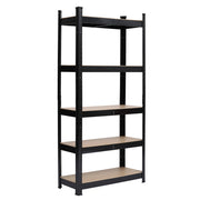 Lavish Kitchen Isle heavy duty black metal garage shelving unit with 5 tiers, 180cm tall, boltless storage rack for garage organization