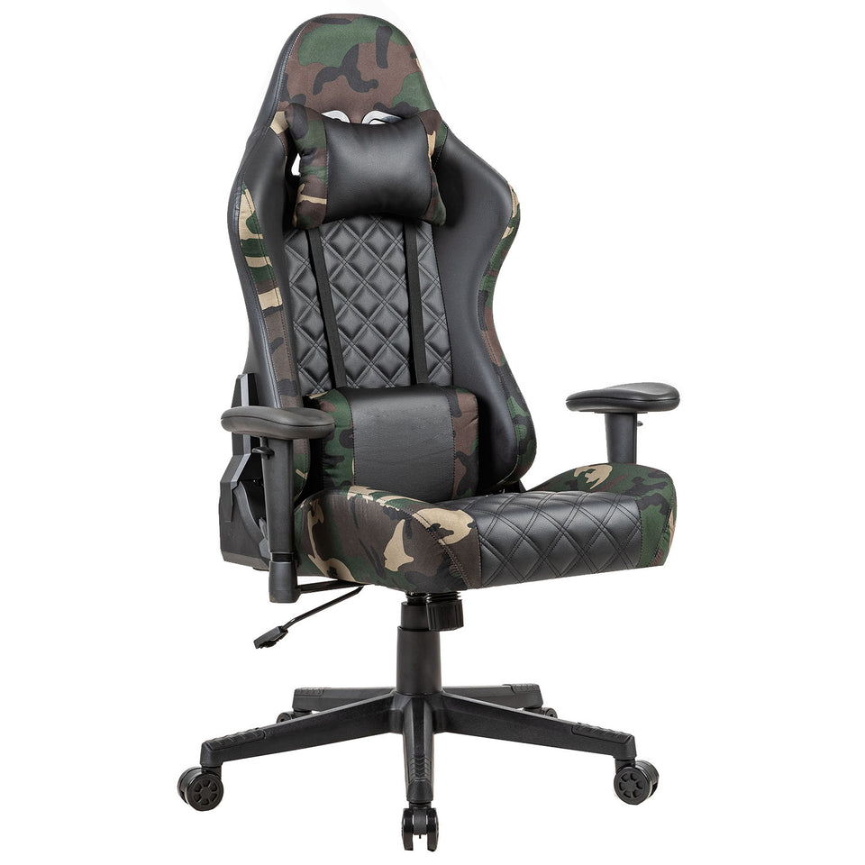 Swivel Rolling Chair Height Adjustable E-sports Chair with Lumbar Support and Headrest for Office or Gaming