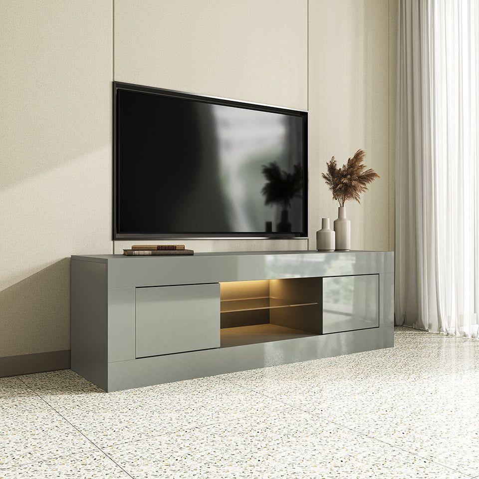 Grey TV Unit Stand TV Cabinet up to 55" With LED light