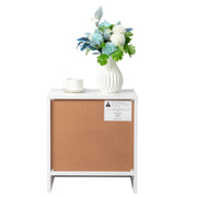 2-Tier Nightstand Bedside Cabinet End Table for Bedroom Home Office White - Lavish Kitchen Isle