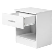 2-Tier Nightstand Bedside Cabinet End Table for Bedroom Home Office White - Lavish Kitchen Isle