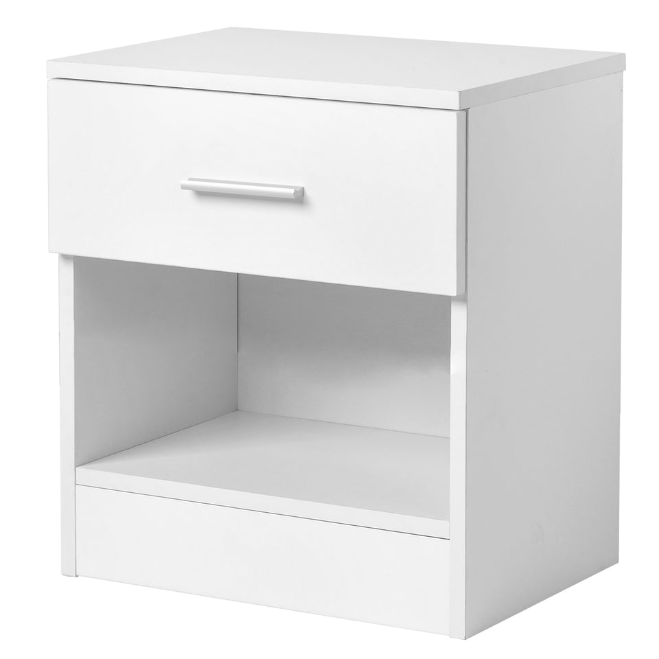 2-Tier Nightstand Bedside Cabinet End Table for Bedroom Home Office White