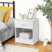 2-Tier Nightstand Bedside Cabinet End Table for Bedroom Home Office White - Lavish Kitchen Isle