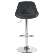2pcs Adjustable Bar Stools Rhombus Backrest Black PU Leather, No Armrest – Modern High Bar Stools for Kitchen and Bar Counters