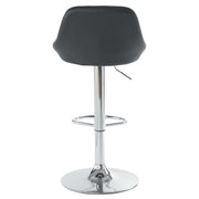 2pcs Adjustable Bar Stools Rhombus Backrest Black PU Leather, No Armrest – Modern High Bar Stools for Kitchen and Bar Counters