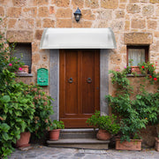 Lavish Kitchen Isle household rain cover for doors and windows, white and grey eaves canopy with bracket, HT-120 x 80 size.