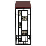 Lavish Kitchen Isle iron side coffee table in brown with metal frame and wooden top, modern design for living room decor
