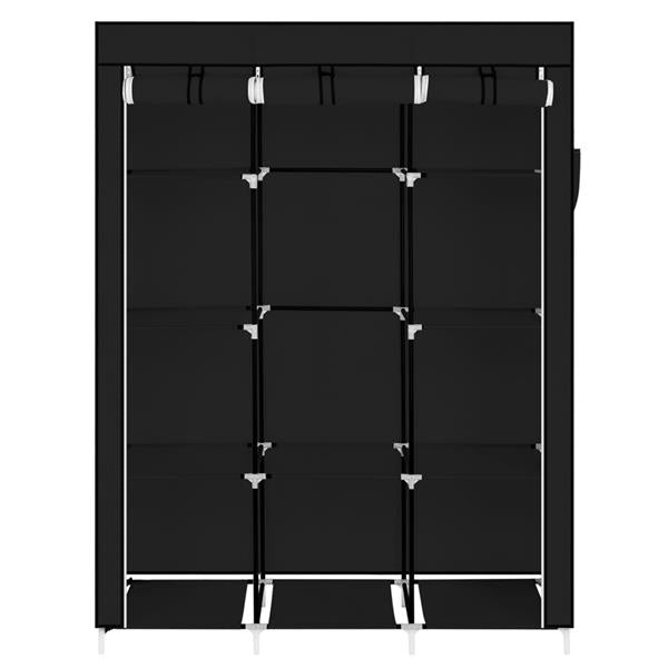 67" Portable Closet Organizer Wardrobe Storage Organizer with 10 Shelves Quick and Easy to Assemble Extra Space Black