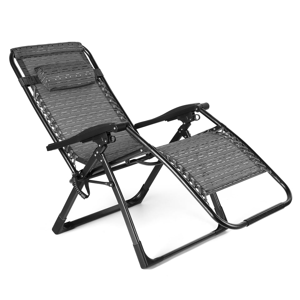 Lavish Kitchen Isle Sun Lounger Recliner Beach Chair Patio Lounger- Grey