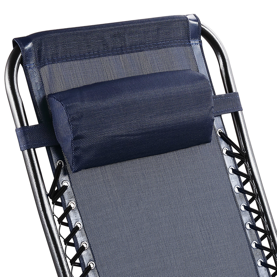 Set of 2 Sun Lounger Recliner Beach Chair Patio Lounger Outdoor Chair, Blue