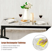 3 Piece Dining Table Set with 2 Faux Leather Backless Stools - Lavish Kitchen Isle