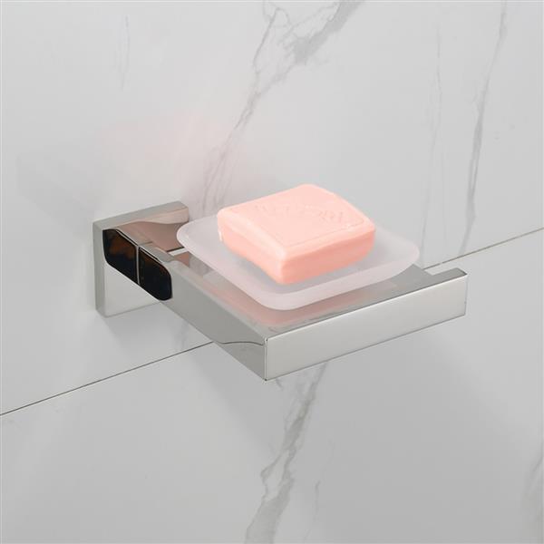 Bright Polishing Soap Dish Rust-Proof 304 Stainless Steel Square Soap Holder