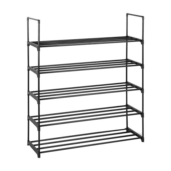 5 Tiers Shoe Rack Shoe Tower Shelf Storage Organizer For Bedroom, Entryway- Black