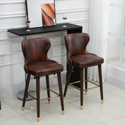 Set of 2 PU Leather Vintage Counter-Height Bar Chair - Lavish Kitchen Isle