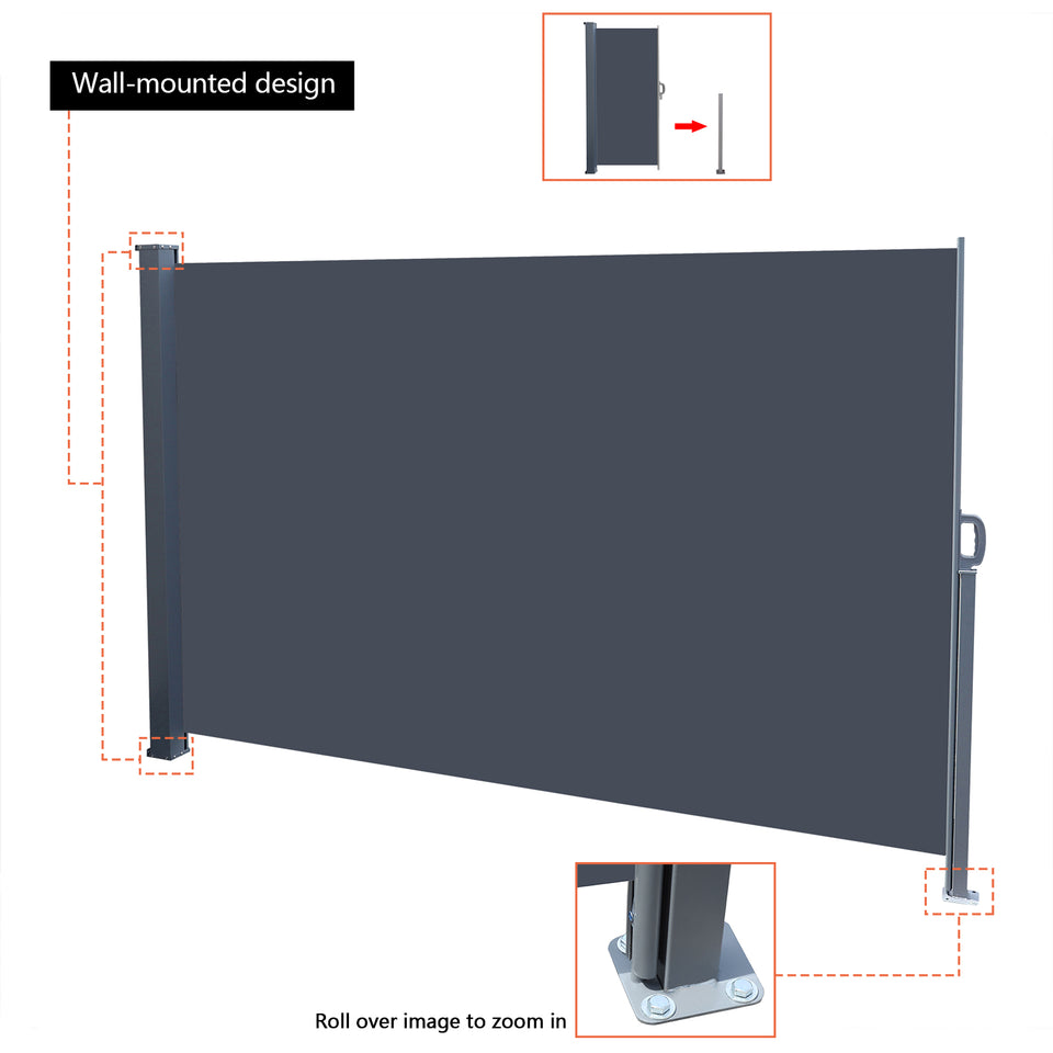 Outdoor Aluminium Handle Pentacle Side Pull Shed Office Partition Cafe Windshield  Dark Grey