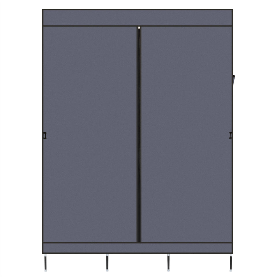 71" Portable Closet Wardrobe Clothes Rack Storage Organizer with Shelf Grey