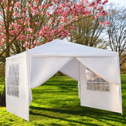White 3x3m portable waterproof tent with spiral tubes, suitable for home use, from Lavish Kitchen Isle, ideal for 2-5 day events
