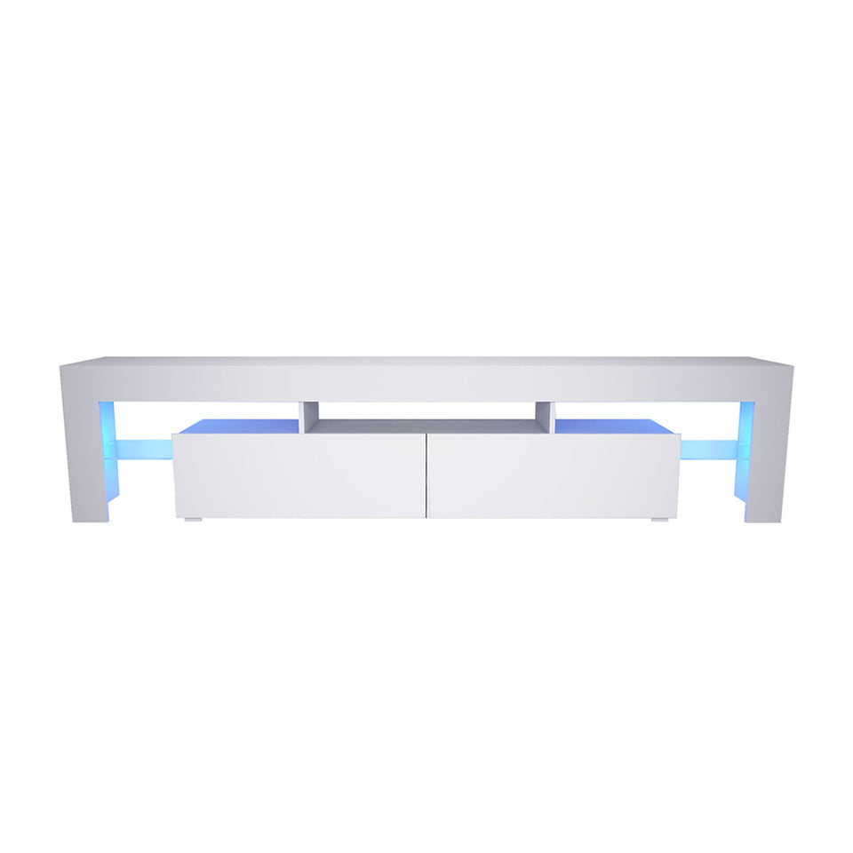 High Gloss Front LED TV Stand up to 85" with Blue LED Light White