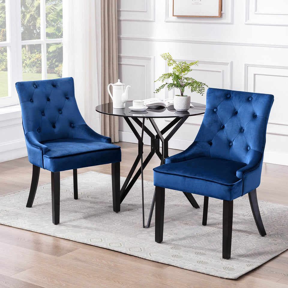 Set of 2 Velvet Dining Chairs
