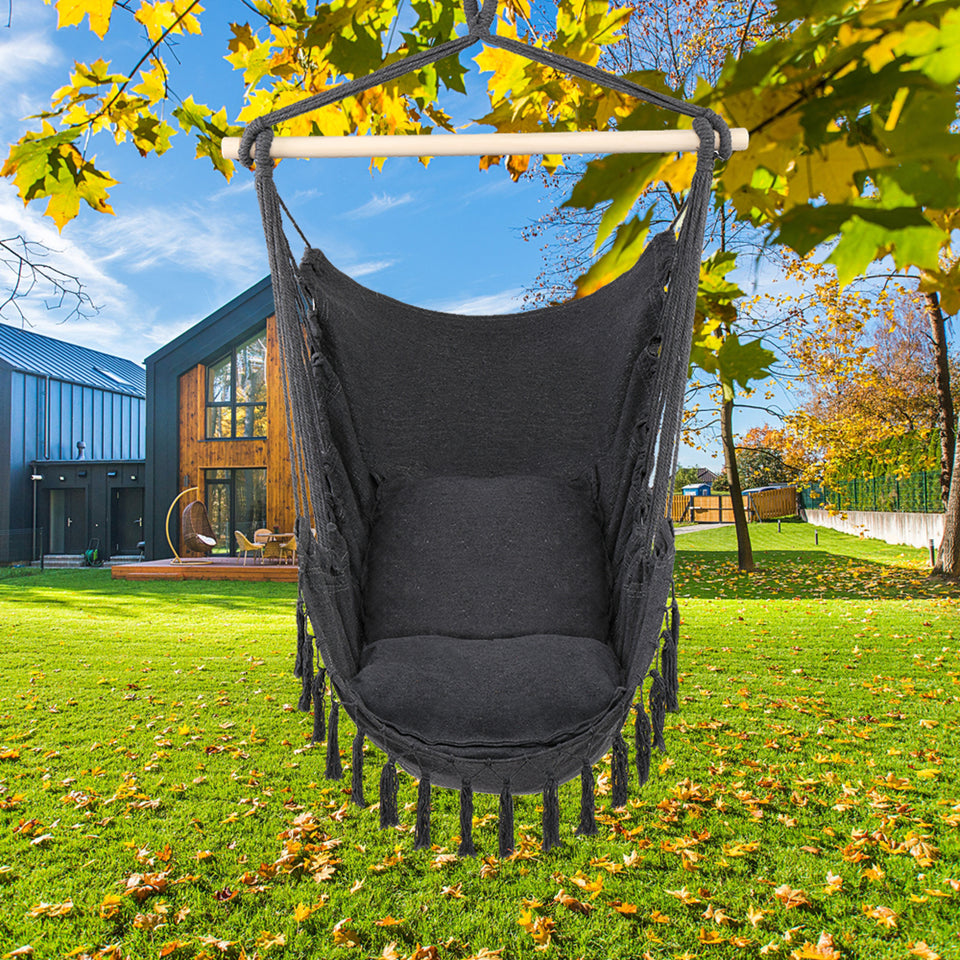 Pillow Tassel Hanging Chair Grey
