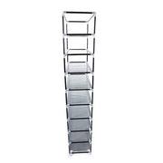 Grey Lavish Kitchen Isle shoe rack with 9 lattice compartments for organizing shoes, made from non-woven fabric, space-saving design.