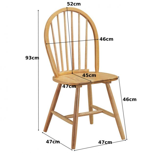 2 Piece Wooden Kitchen Dining chairs with High Spindle Back