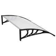 Lavish Kitchen Isle HT-120 x 80 household door and window rain cover eaves canopy with white and black brackets, weather-resistant design.