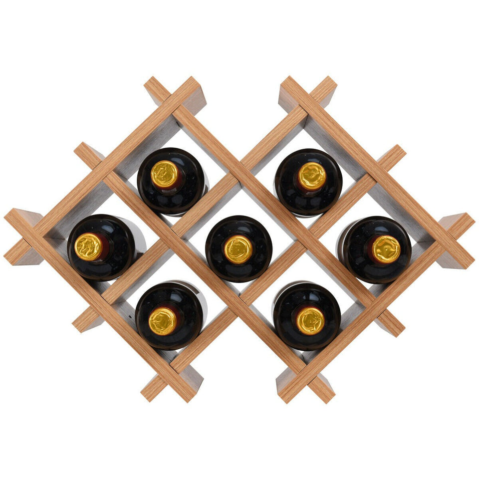 Floating Wall Mounted Wine Rack with 4 Separate Shelves and 2 Glass Storage-COSTWAY