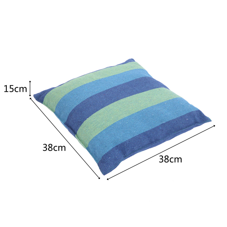 Distinctive Cotton Canvas Hanging Rope Chair with Pillows Blue