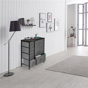 Grey dresser with 7 drawers, ideal for bedroom, hallway, or office organization, from Lavish Kitchen Isle.
