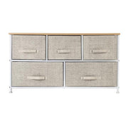 Lavish Kitchen Isle 2-tier wide closet dresser with 5 fabric drawers and metal frame, ideal for organized storage.
