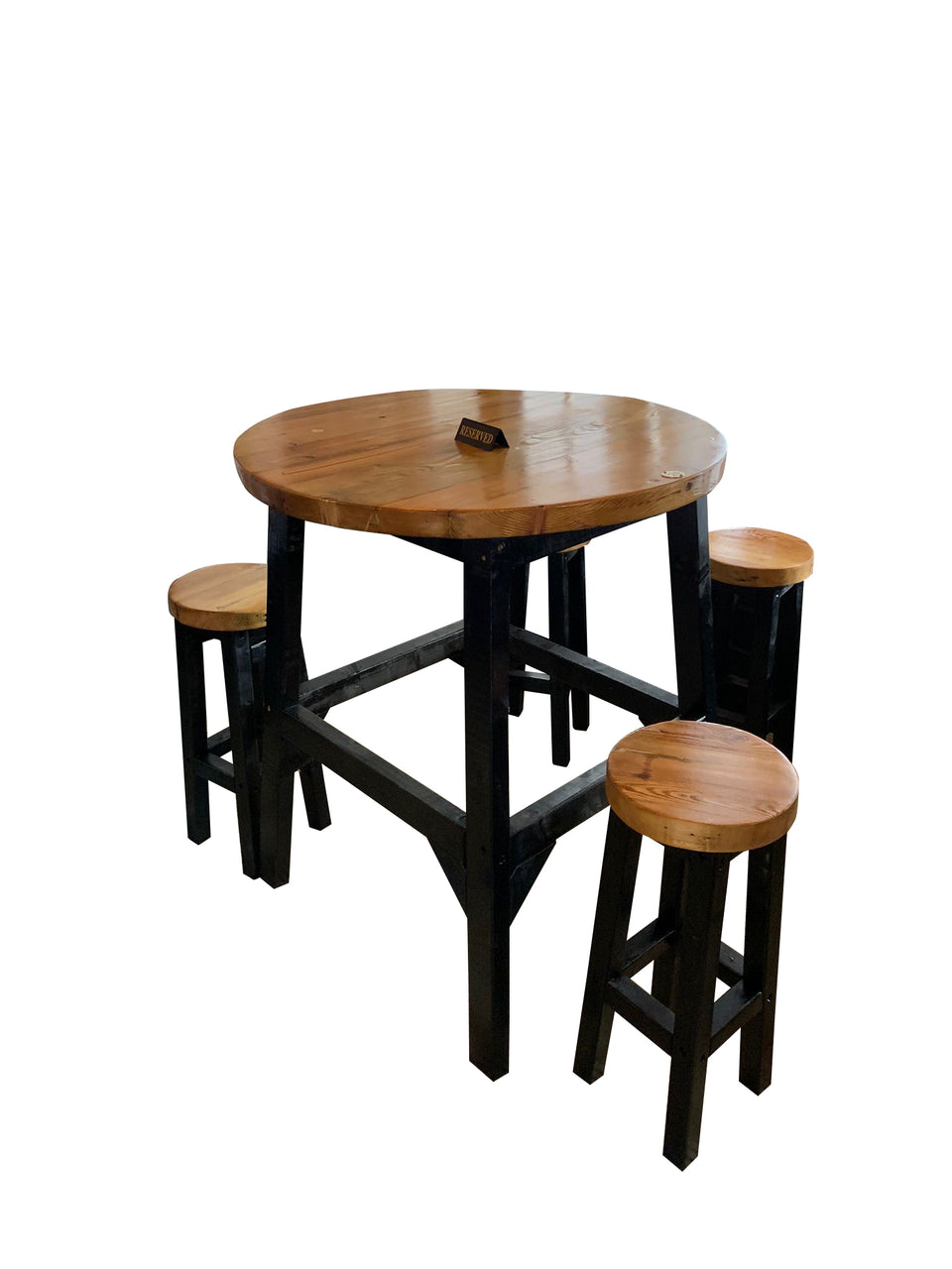 Rustic Timber Breakfast Bar style dining table with stools
