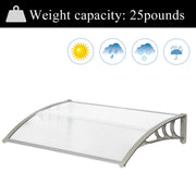 Lavish Kitchen Isle household rain cover eaves canopy in white and grey with bracket, designed for door and window protection.