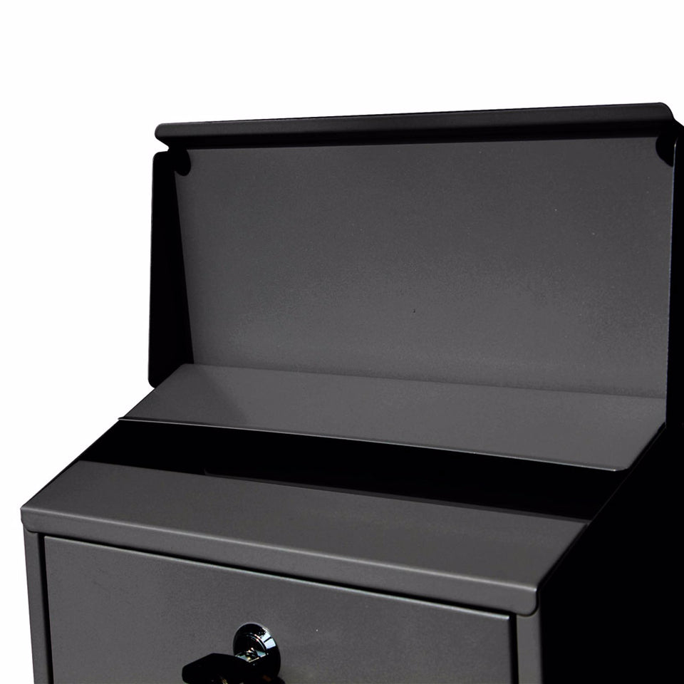 Zinc Mailbox  Wall-Mounted Lockable Post Letter Box with Viewing Windows