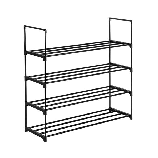 4 Tiers Shoe Rack Shoe Tower Shelf Storage Organizer For Bedroom, Entryway, Hallway, and Closet-  Black Colour
