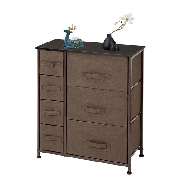 Dresser with 7 Drawers for Bedroom, Hallway, Closet, Office Organization- Brown