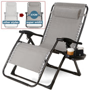 Grey Lavish Kitchen Isle sun lounger recliner beach chair for patio, designed for comfortable outdoor relaxation.
