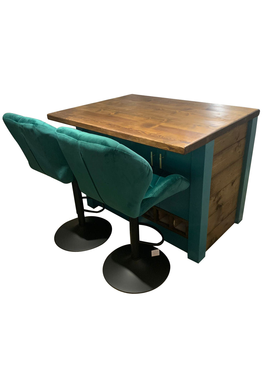 Bespoke Kitchen Island with 50mm solid wood worktop with seating area and storage (150- 200cm)
