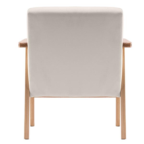 Simple Fabric Wood Armrest Single Sofa Burlywood, (64x59x71cm)-   Beige