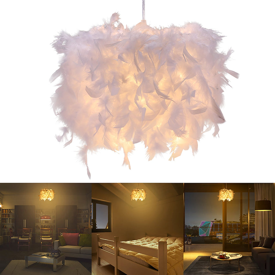 Feather Round Ceiling Light Shade Pendant-Lavish Kitchen Island