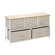 Lavish Kitchen Isle 2-tier wide closet dresser with five fabric drawers and metal frame, ideal for organized storage.