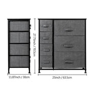 Lavish Kitchen Isle gray 7-drawer dresser for bedroom, hallway, or closet organization, featuring a sleek modern design.