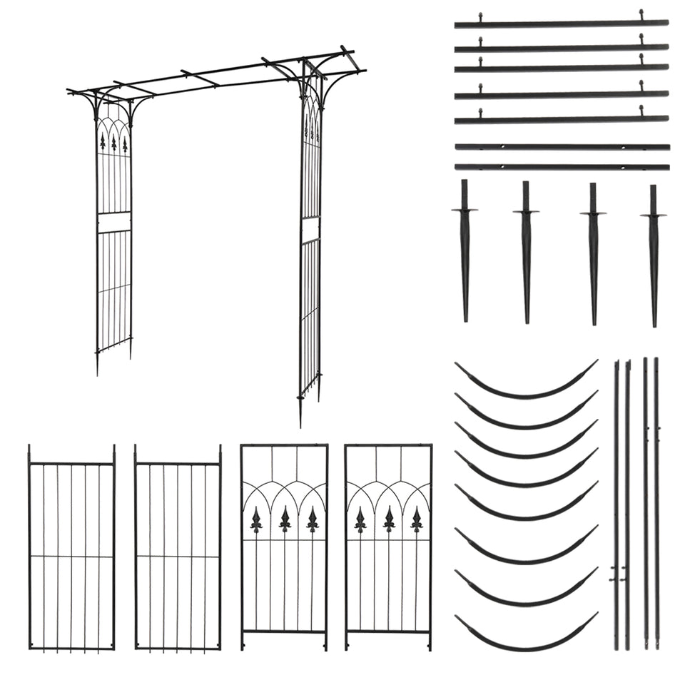 Flat Roof Wrought Iron Arches Plant Climbing Frame Plant Arbor Plants Party Arch Decoration