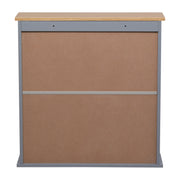 2 Mirror Door 1 Storage Layer MDF Spray Paint Bathroom Wall Cabinet Grey