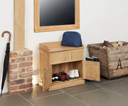 Mobel Oak Shoe Bench with Hidden Storage - Lavish Kitchen Isle
