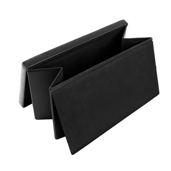PU Leather Smooth Footstool Black 76*38*38cm
