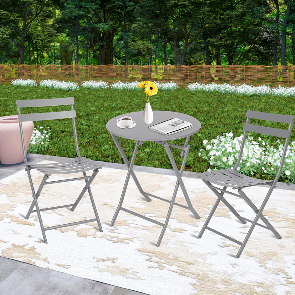 Folding Bistro Dining Table and  two sets of Chairs