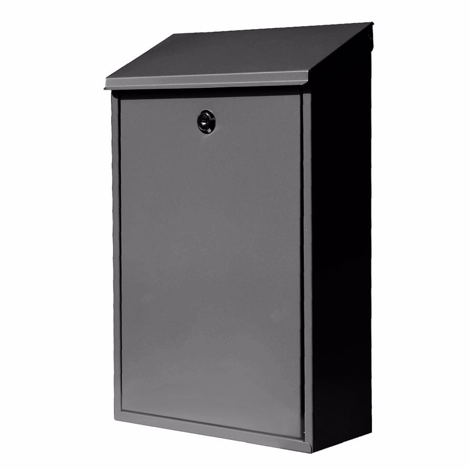 Zinc Mailbox  Wall-Mounted Lockable Post Letter Box with Viewing Windows