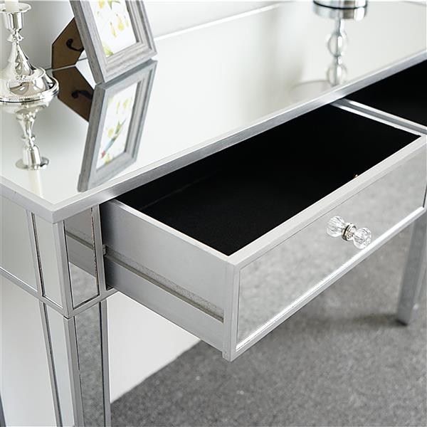 Mirrored Makeup Table Desk Vanity for Women or men with 2 Drawers